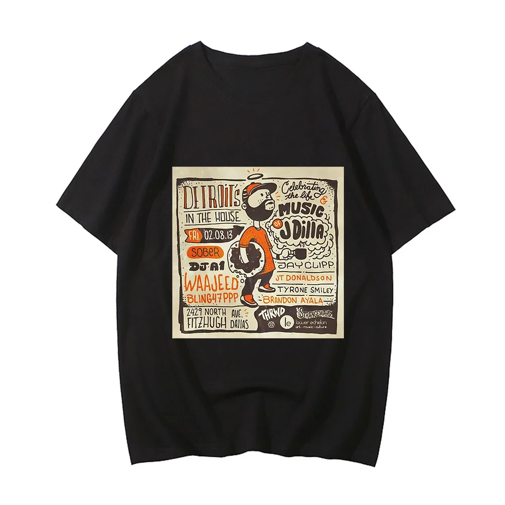 J Dilla Music Singer Oversized T Shirts MEN Hip Hop Vintage/retro T-shirts 100% Cotton Tshirts Handsome LOOSE Popular Characters