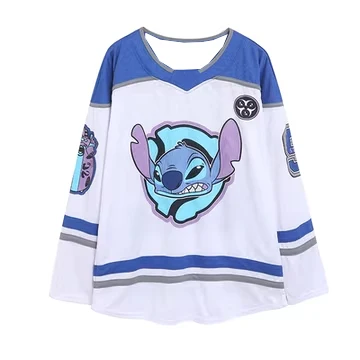

Новый стиль, футболки с длинными рукавами и мультяшным принтом Disney Stitch, хоккейные майки, одежда для регби, одежда для родителей и детей, молодежные спортивные топы для тренировок