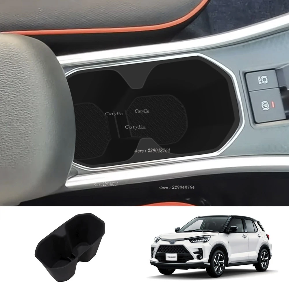 For Toyota Raize A200 2020 2021 2022 Rubber Center Console Water Cup Holder Coffee Bottle Cover Protector Accessories