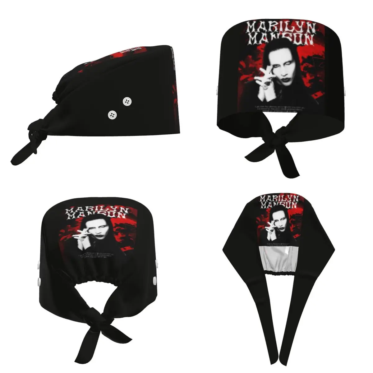 New Arrival Marilyn Manson The Golden Age Of Last Music Scrub Hat Doctor Working Surgical Cap Unisex Adjustable Nursing Caps