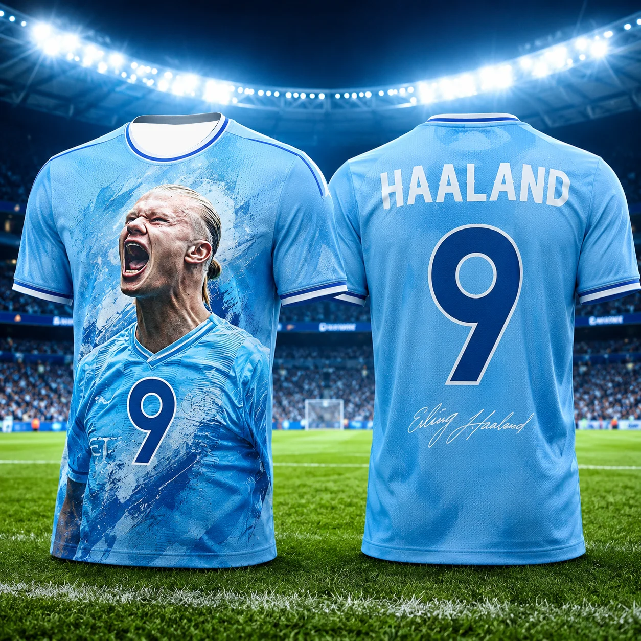 Haaland Fans Herren Fußballtrikot 2026 Superstar-Look Atmungsaktives Sportshirt für Fußballtraining, Laufen und Outdoor-Aktivitäten