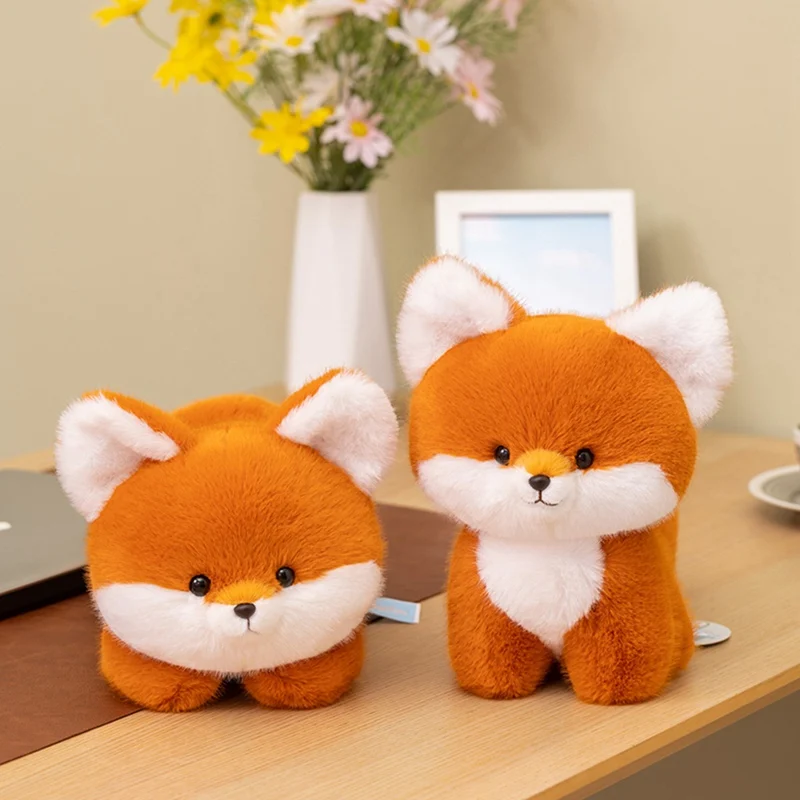 

Cute Orange Fox Plush Toy Soft Cuddly Fox Pillow Lying Down & Sitting Pose Fox Plushies Kawaii Animal Cushion Birthday Gift