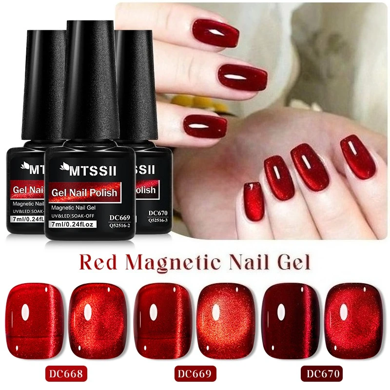 7 ml Red Cat Magnetischer Gel-Nagellack mit Juweleffekt, semi-permanent, Soak Off UV-LED-Gel-Lack, Nagelkunst, Maniküre, DIY-Nagelzubehör