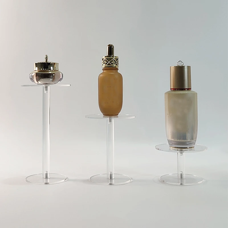 3 Pcs Temperament Acrylic Jewelry Cosmetics Display Stand Round Cake and Dessert Rack Decorative Display Base