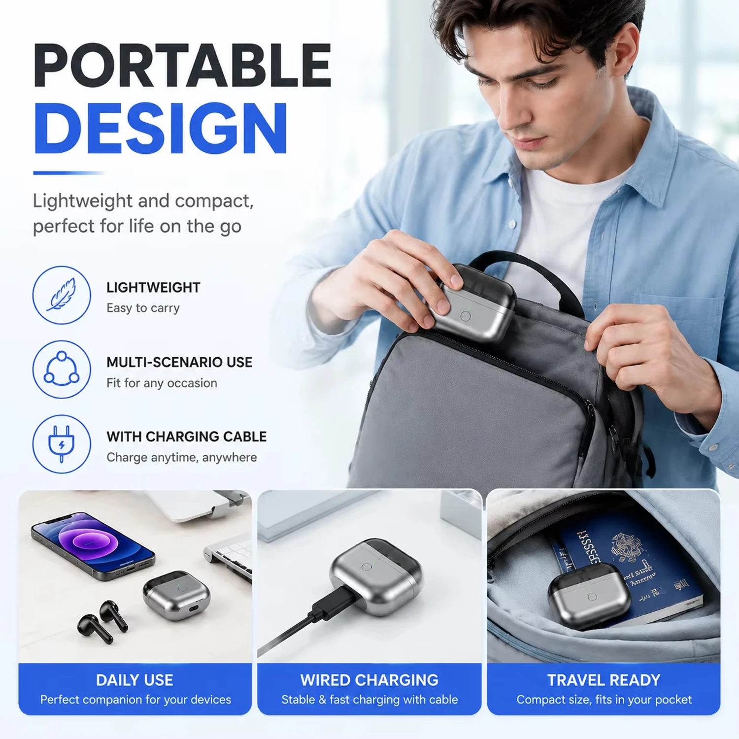 For Galaxy Buds 3/Buds 3 Pro Earbuds Charging Case Portable Earphone Charger Box Wireless Earbuds Charging Box 450mAh