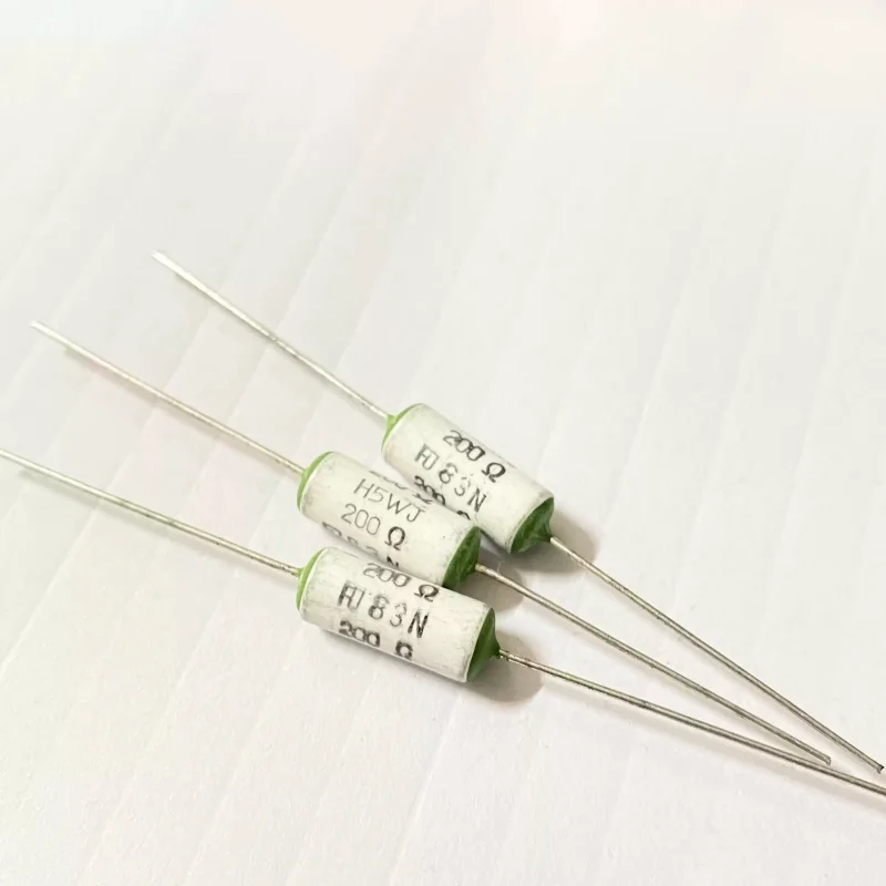 10-100pcs H5WJ 200R 5W Japanese Fukushima Futaba 5W200R copper leg ceramic shell fuse resistor
