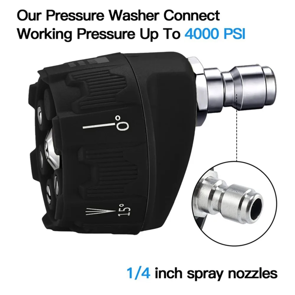 New 6in1 Pressure Washer Nozzle Multifunctional 1/4Inch Change-Over Nozzle Pressure Jet Quick Connect Spray Head