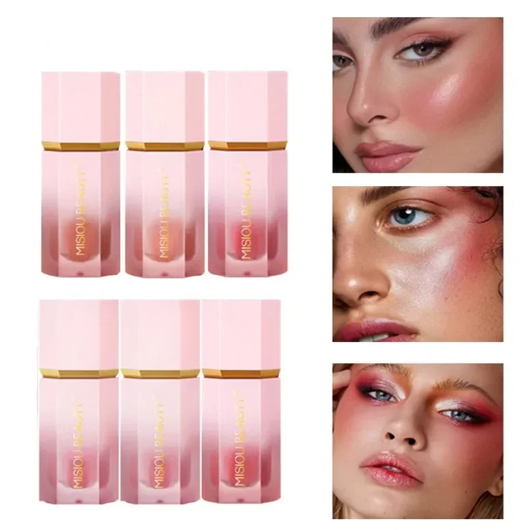 Heallor Rouge Stick Gesicht rosa Creme Wange Rouge Kosmetik 3 in 1 Make-up Tuben auf Lippen Augen Wangen wasserdichte Flüssigkeit Conto verwendet