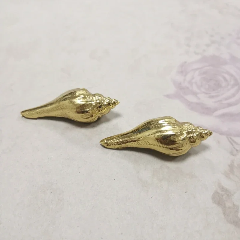yesBeach Themed Dress Brass Gold Ocean Drawer Pull Sea Snail Sea Shell Conch Cabinet Door Handle