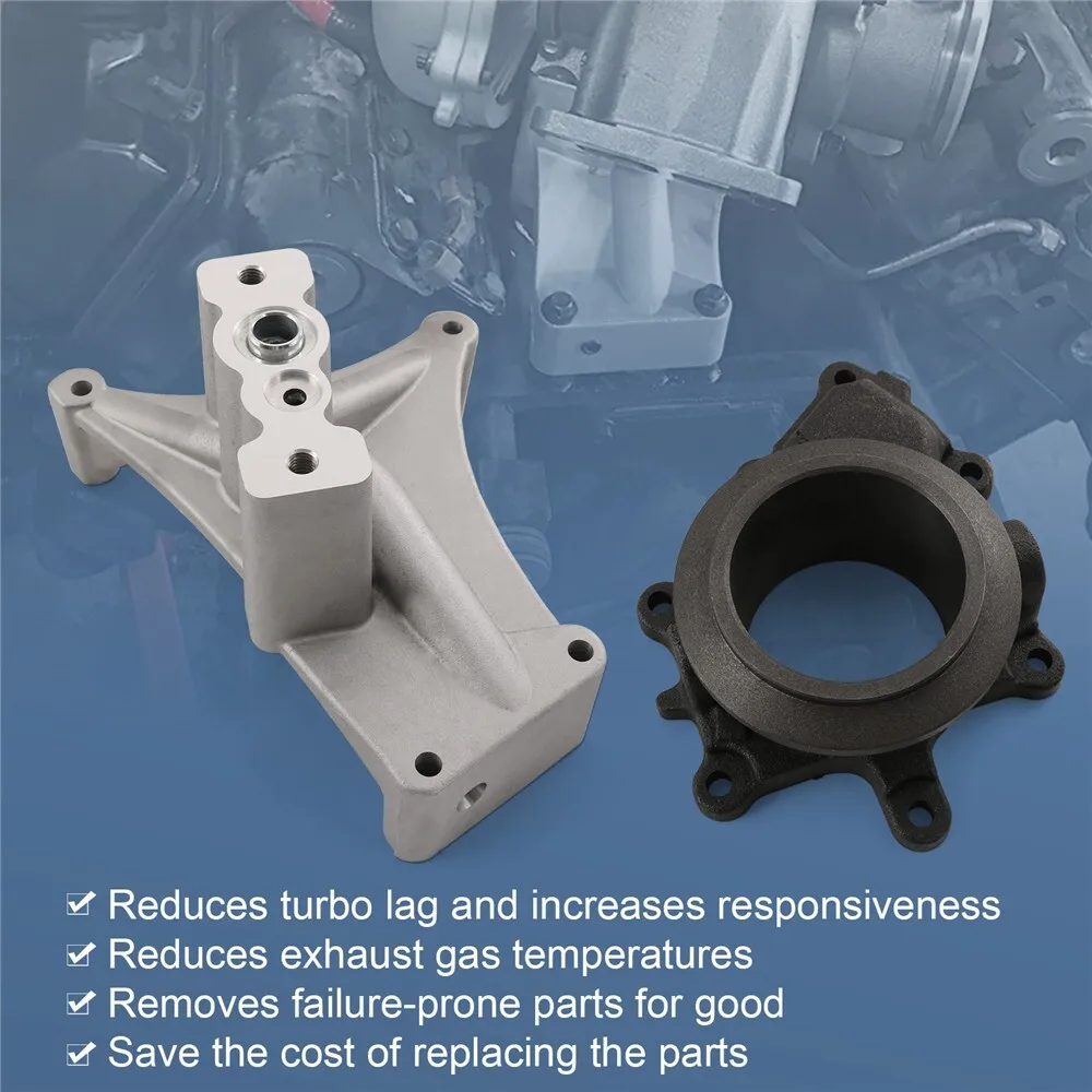 TT1441600 قاعدة توربو مع مسامير + مبيت عادم لـ 1995-2003 فورد باورستروك ديزل 7.3L TAHF73