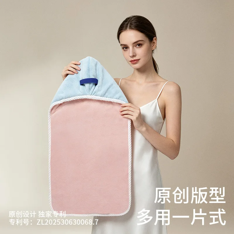 Women's Thickened, Super-Absorbent Hair-Drying Turban Towel for Quick Drying After Washing Hair  New Model,Double-Layer Bath Cap
