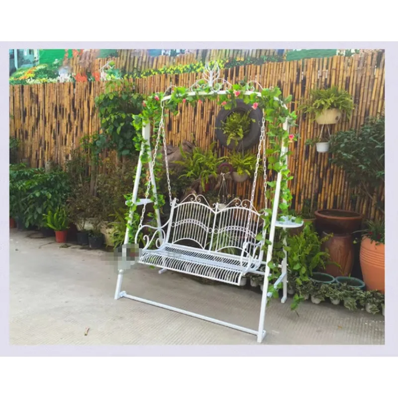 

Iron Double Swing Outdoor Children's Cradle Patio Balcony Hanging Chair Outdoor Lawn Wedding Event Photography Props