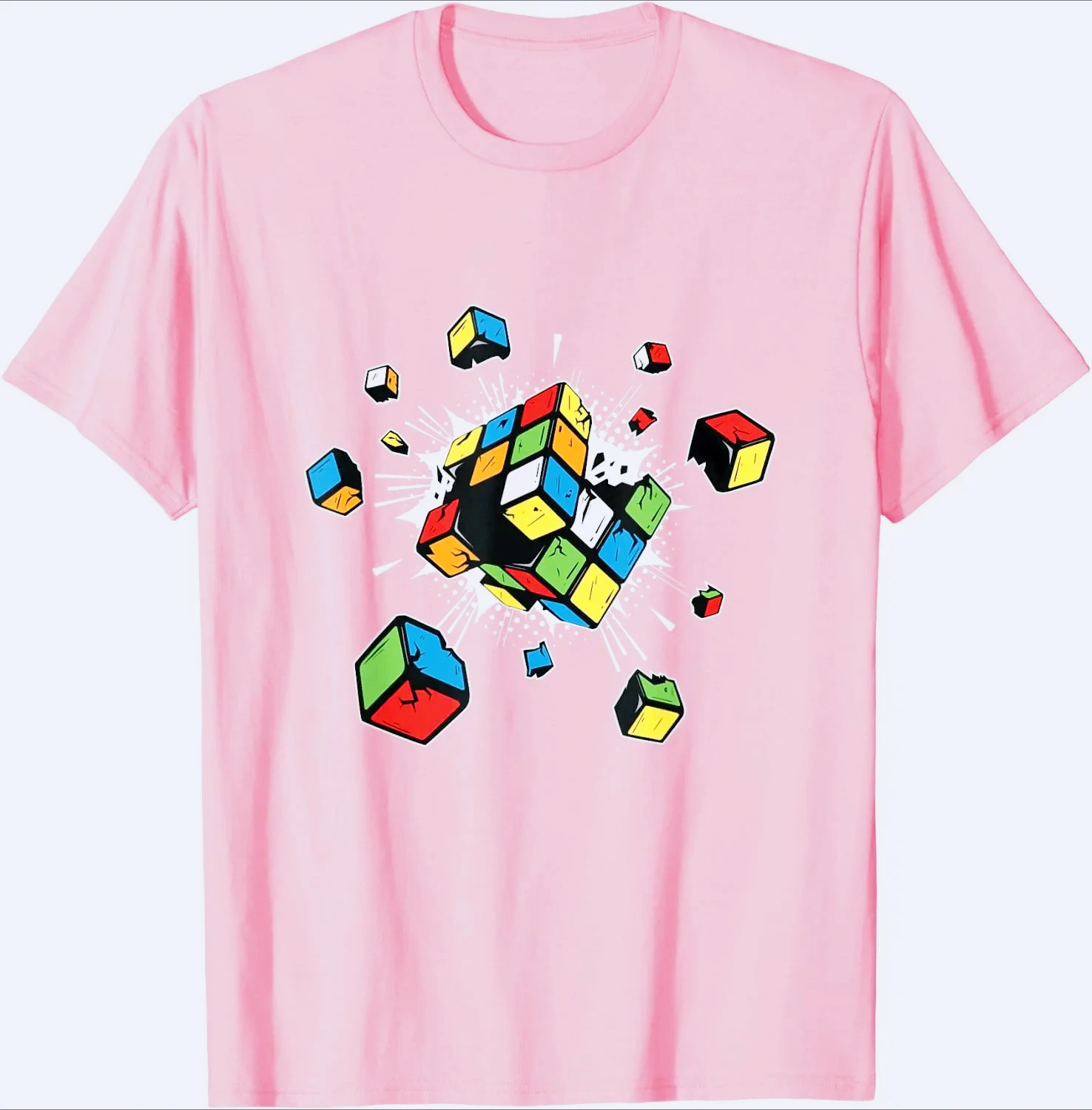 انفجار روبيكس روبيكس مكعب هدية مضحك نمط تي شيرت مطبوع الصيف موضة عادية الراحة لينة القطن الكلاسيكية الرجال بلايز تيز