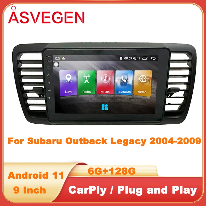 Автомобильный радиоприемник 9 "Android 11 для Subaru Outback Legacy 2004-2009 с мультимедийной GPS-навигацией, Mirror Link, CarPlay, автомобильный стерео плеер