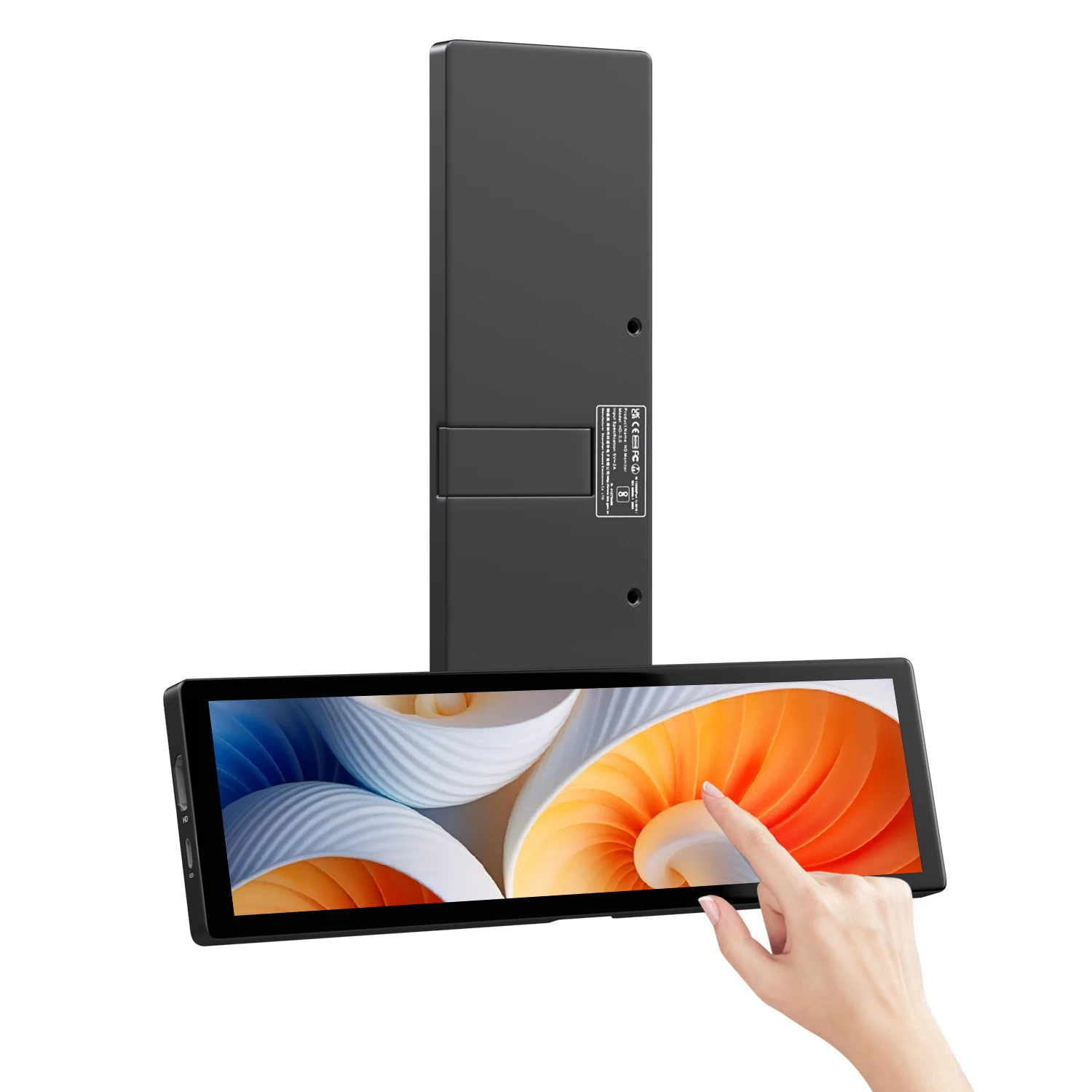 8.8" Long Strip Touch LCD Monitor, 1920*480 Resolution PC Case Auxiliary Display with Integrated Bracket, HDMI Port Computer GPU CPU AIDA64 Monitoring