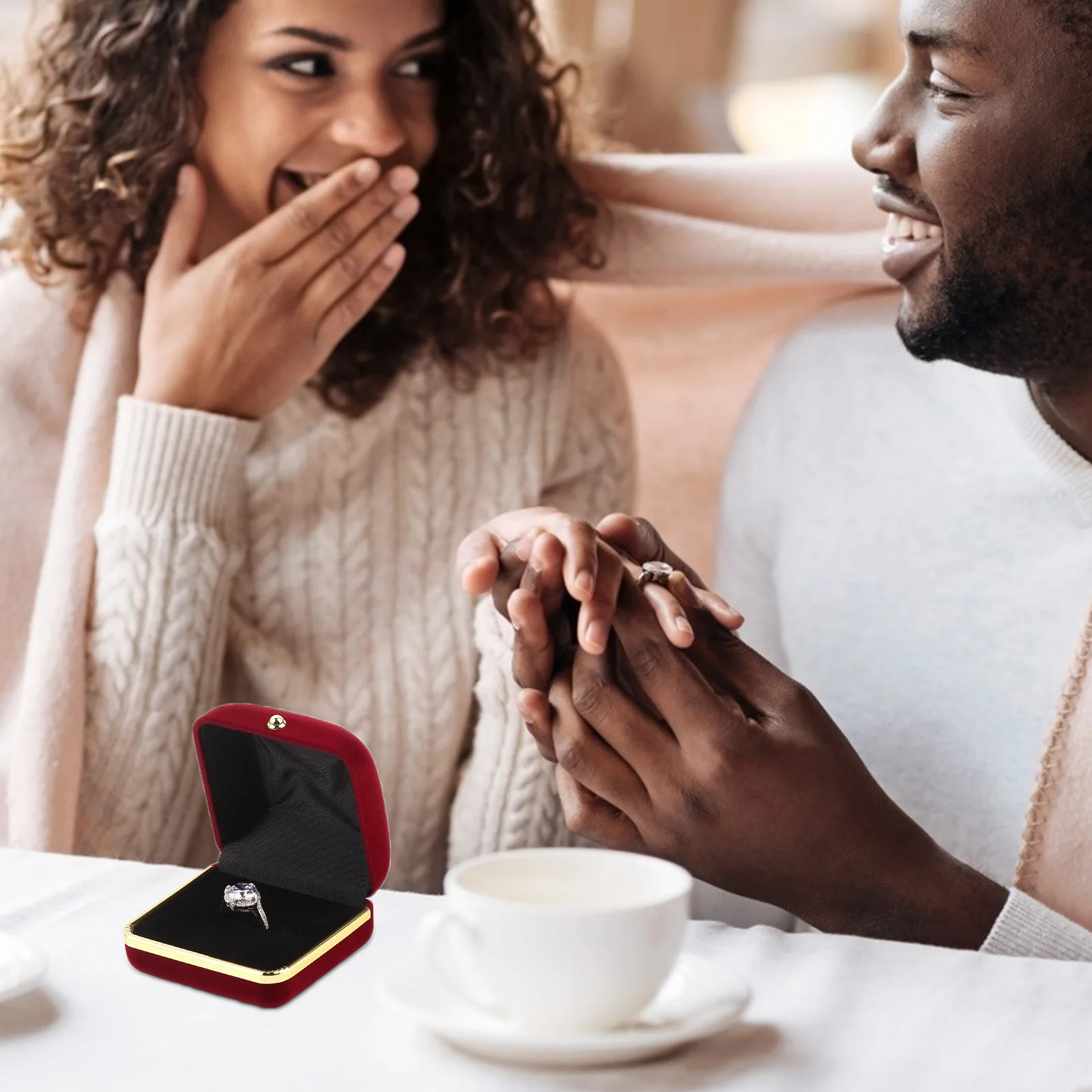 

Jewelry Box Engagement Ring Holder Wedding Ceremony Earring Gift Packaging Small Gift Box Organizer Rings Earrings Decorative