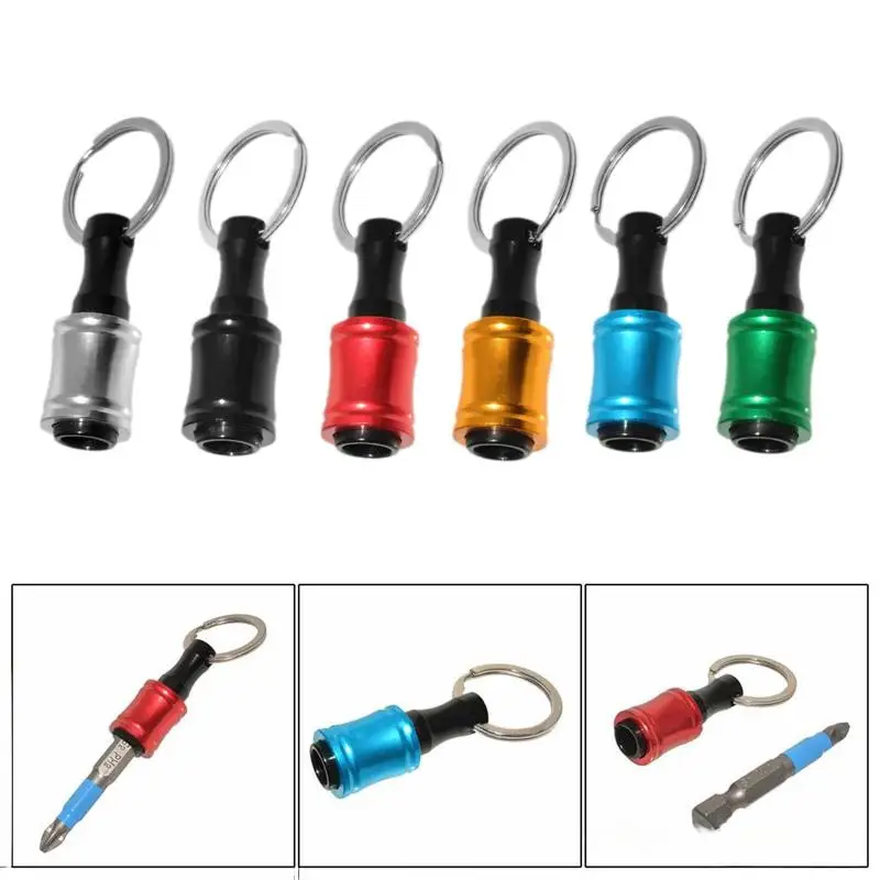 1/4 "haste hexagonal chave de fenda cabeça titular haste extensão chaveiro adaptador broca substituição rápida ferramenta portátil