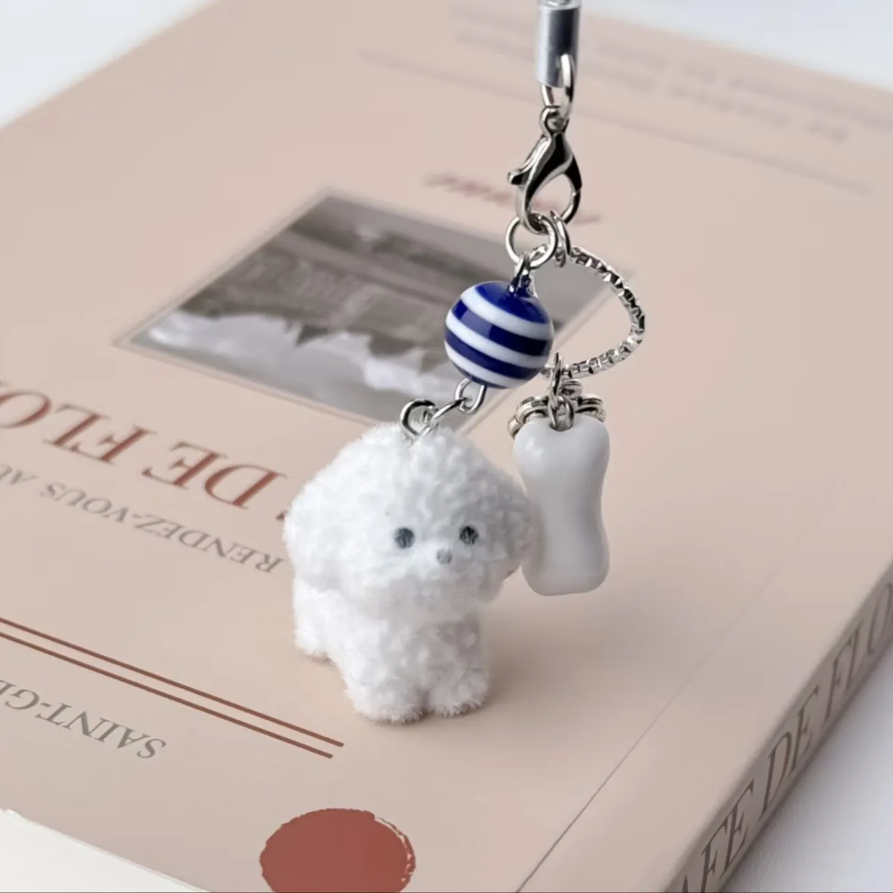 Korean Pink Bear Butterfly Flower Phone Strap Charm Chain Knot Cellphone Lanyard Keychain Woman Girl Bag Camera Pendant For Case view 5