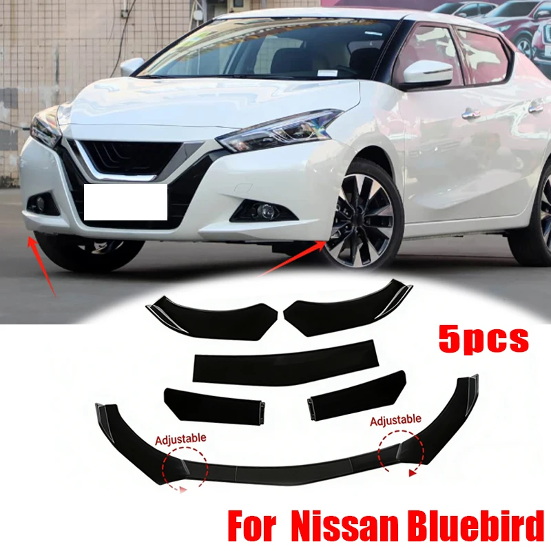 

5Pcs ABS Material Universal Car Front Bumper Separator Bumper Lip Body Kit Duck Lip Separator For Nissan Bluebird Accessories
