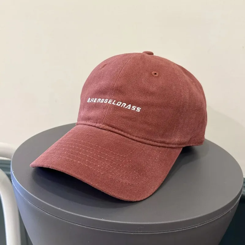 New Baseball Cap Women's Spring and Summer Big Head Circumference Korean Style Letters Embroidered Sun-Poof Peaked Cap Men's