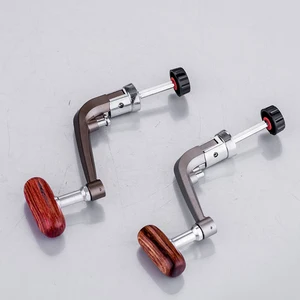 Complete metal swivel fishing handle with wooden button + free screw Rio rio rock fishing bait replace equipment parts 8 Main Sales Cranlintem - №5