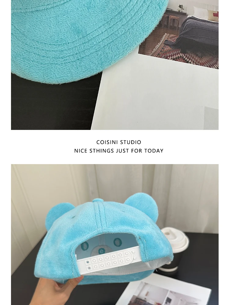 2025, Y2K, süßer Rilakkuma-Bär mit Ohr-Stickerei, Sommermütze für Damen und Mädchen, modische Cartoon-Sonnenblenden, Baseballkappen – Detail 9