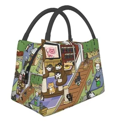 Benutzerdefinierte Neko Atsume Kitty Collector Lunchtasche für Herren und Damen, Kühler, wärmeisolierte Lunchbox für Büroreisen