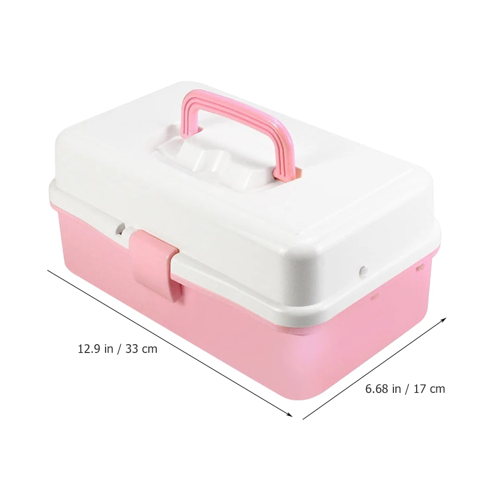 

Multi-Layer Stationery Storage Box Craft Organizer Pp Material Large Capacity Art Supply Container Handle For Beads Sewing