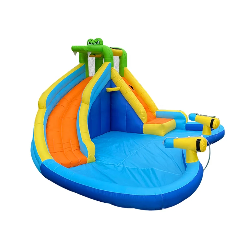 

Crocodile Water Slide Family Outdoor Inflatable Jumping Bed Air Bounce Castle and Kids Climbing Pool