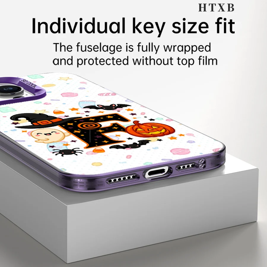 할로윈 레터 F 아이폰 17에서 11 프로 맥스 플러스용 폰 케이스