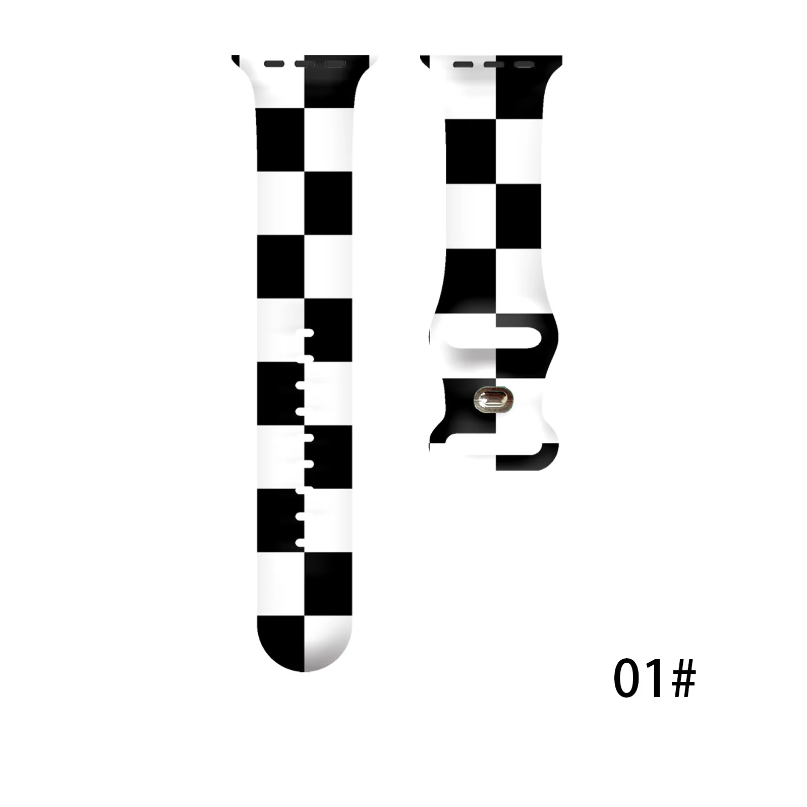 

Classic Check Pattern Print Strap for Apple Watch 11 10 9 Silicone Band Replaceable Bracelet for iWatch 46/44/42/41mm Watchband