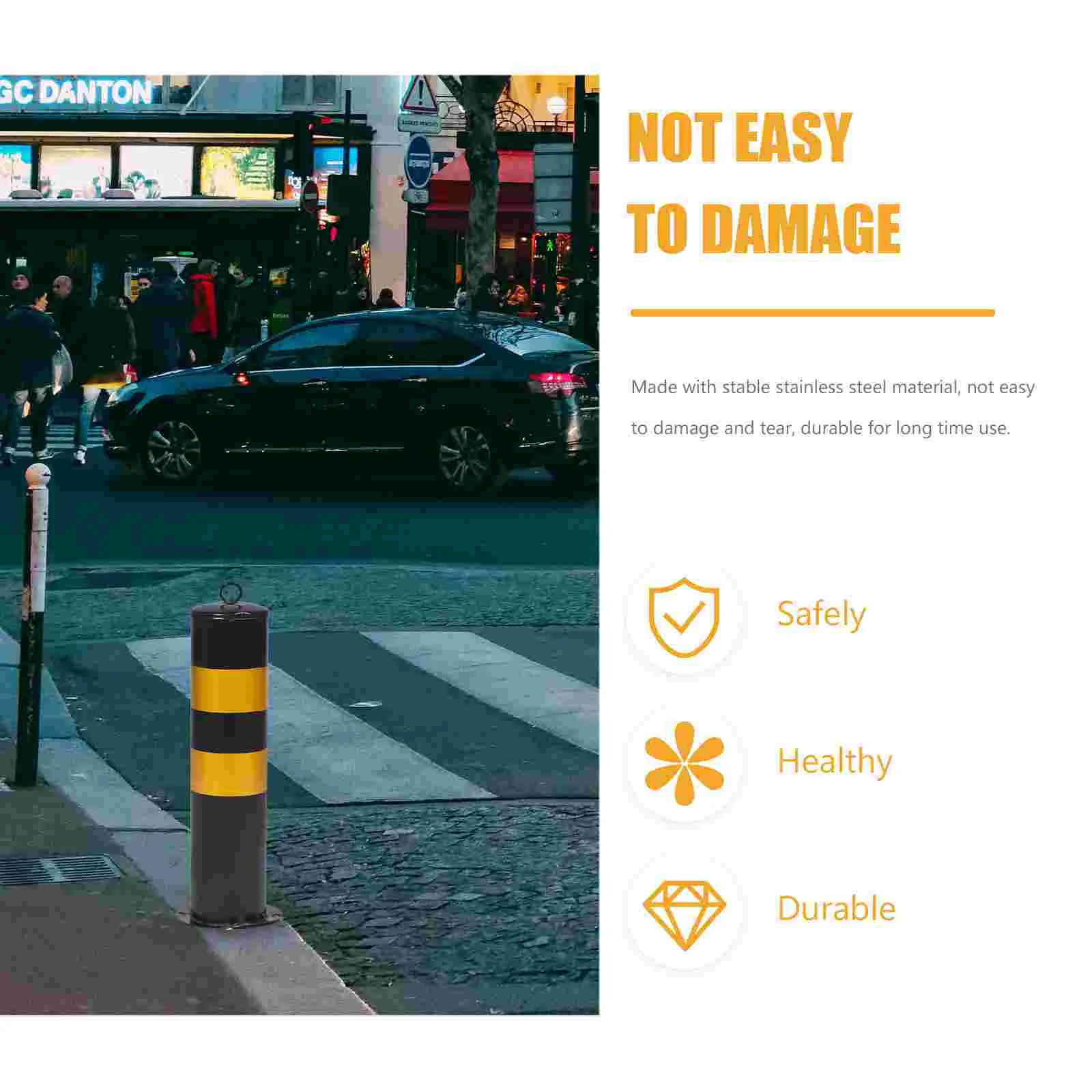 Warning Post Barricades Security Barrier Safety Isolation Column Parking Driveway Bollards Fence