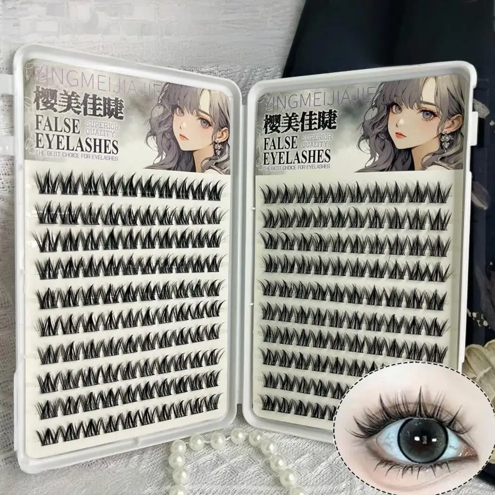 Large Capacity Dog Style Eyelash Book Glue-free Super Soft Natural Wispy Cluster False lashes Extension Makeup Novice Friendly