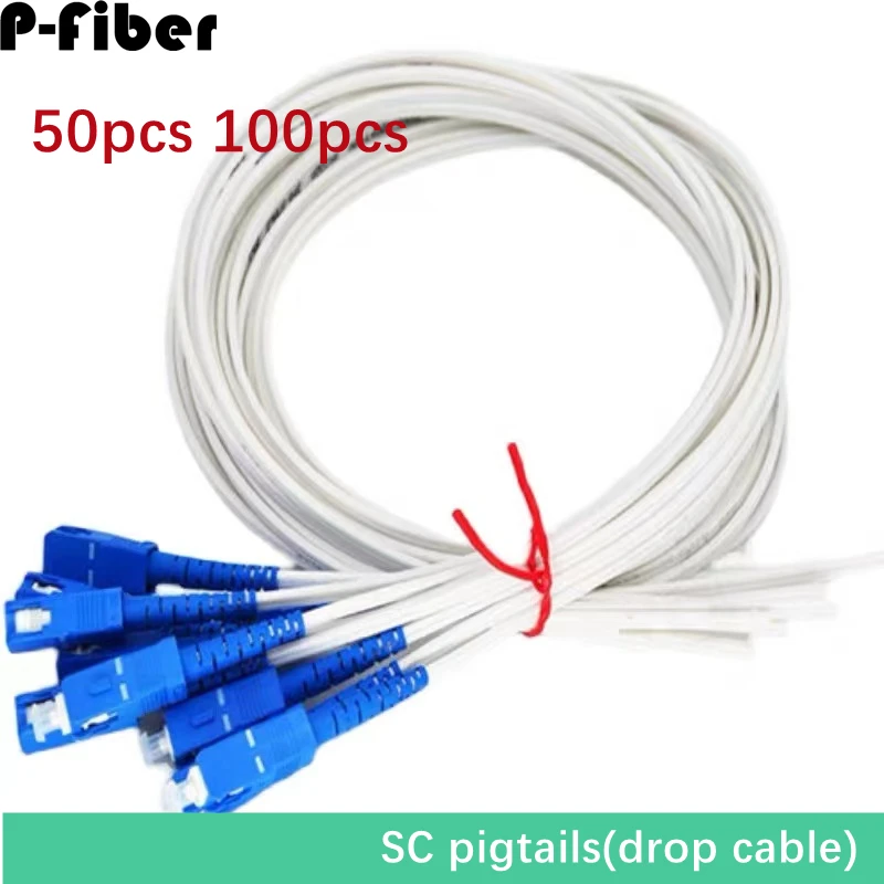 

SC optical fiber pigtails 50pcs100pcs 1m GJXH/GJXFH singlemode Simplex drop cable specially used for installation