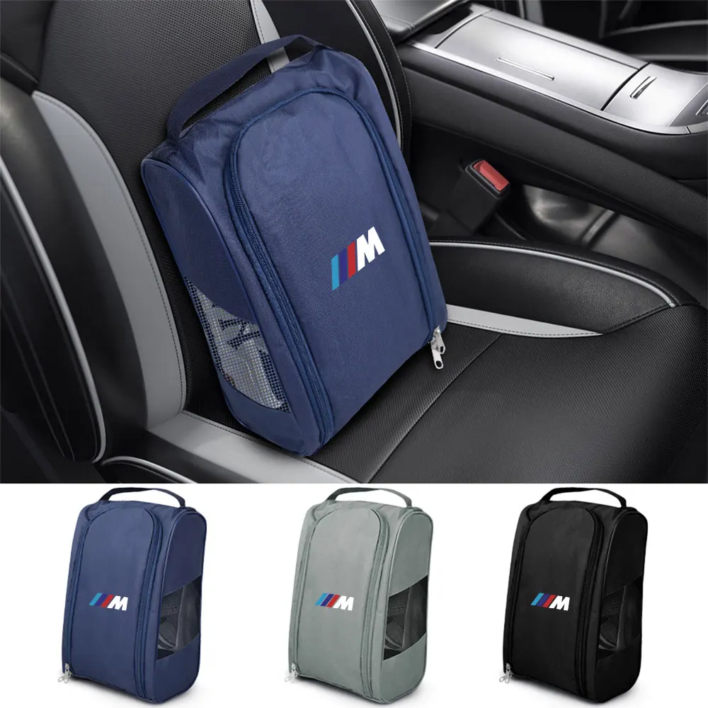 Bolsa de Armazenamento de Tênis com Emblema de Carro para Viagem e Passeio, Ferramenta de Armazenamento de Calçados para BMW M Performance X1 X2 X5 M3 M5 F10 F30 F20 E28 E36 E39 E46
