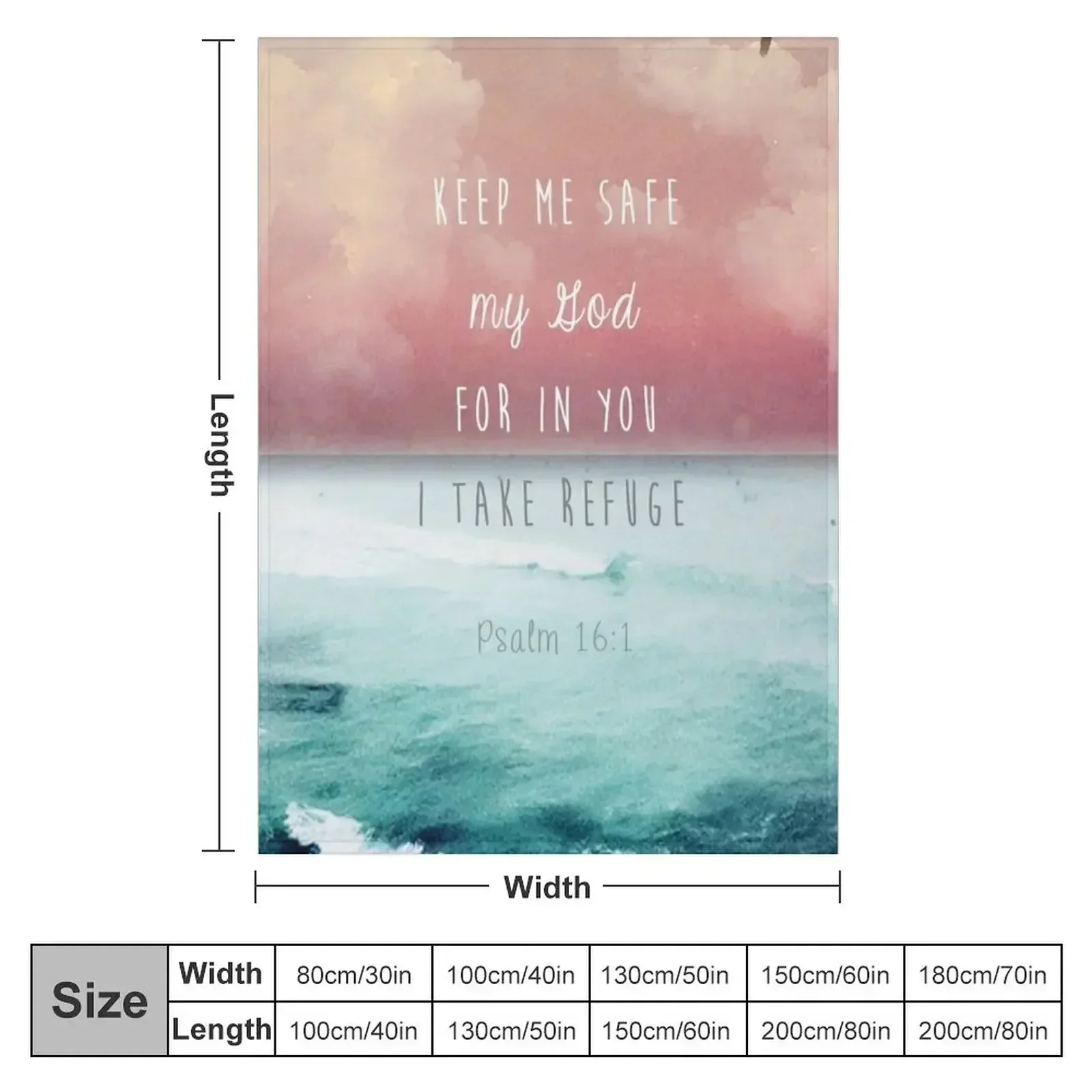 Psalm 16:1 - Refuge Throw Blanket couch cozy soft plush fuzzy picnic outdoor blanket