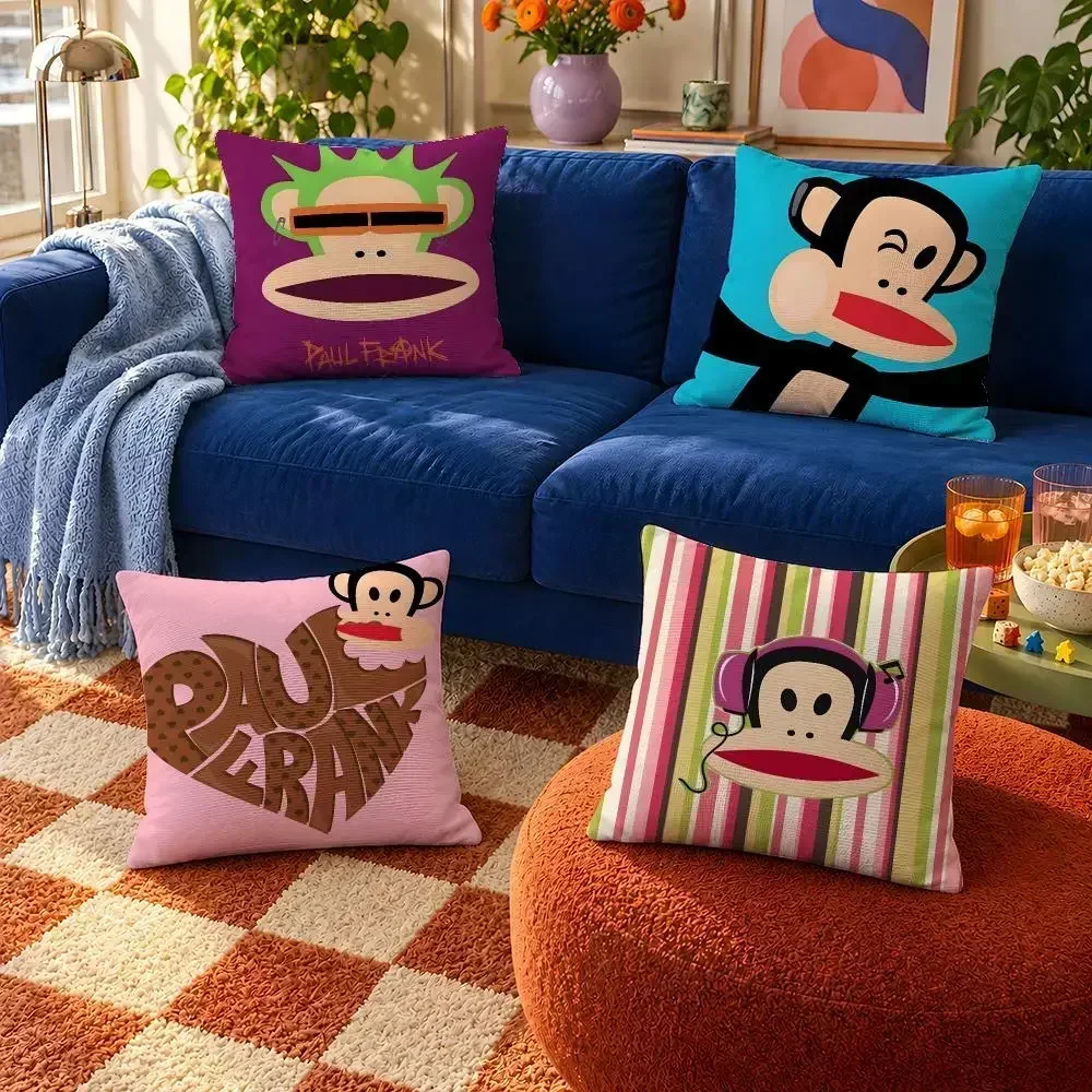 Mascot Paul Frank Julius the Monkey Cushion Cover Throw Pillow Soft Short Plush Cozy Colorfast For Sofa Bedroom Home Decor