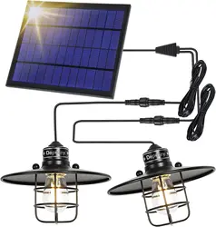 Depuley-Luzes solares suspensas, Luz solar do pendente, IP65 impermeável, exterior, interno, jardim, acampamento, 2W