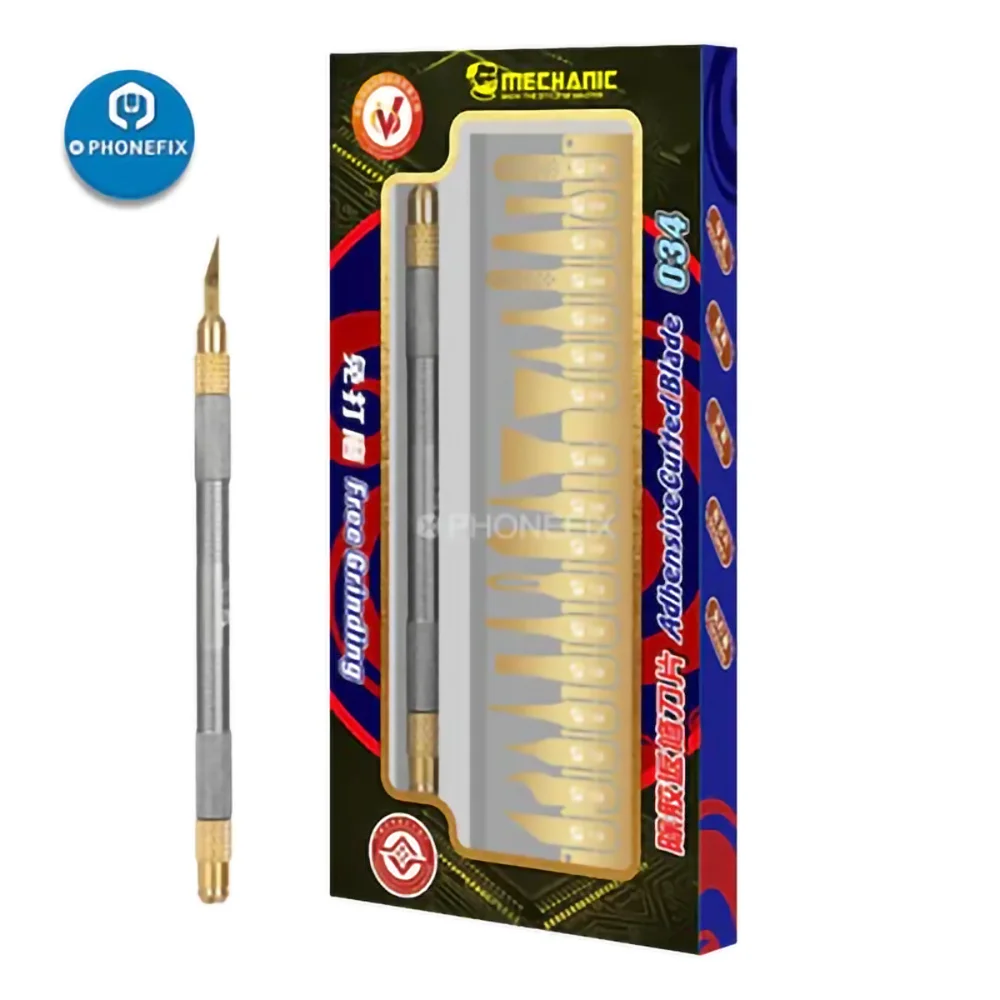 Mechanic 004 034 Double-End Knife Cutting Rework Blades for Phone CPU Chip Layer BGA Maintenance Glue Cleaning Engraving Tools