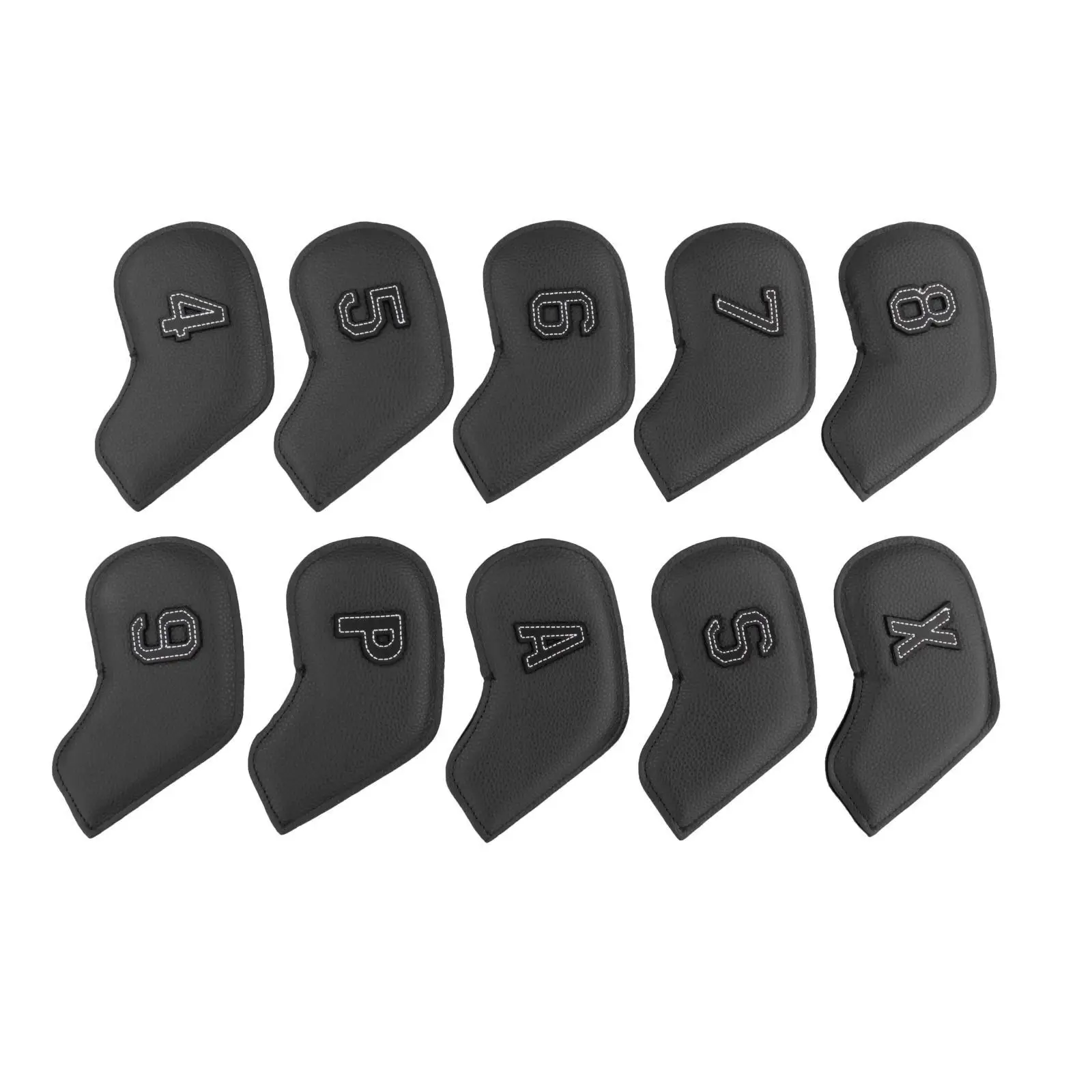 PU Leather Golf Irons Head Cover Set Waterproof Sleeves with Number Tags Club Cover for Outdoor Travel