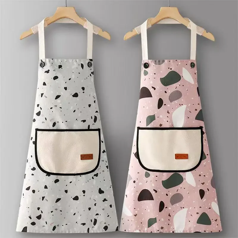 أزياء المنزل المطبخ المئزر مريلة مضادة للماء بالجملة مكافحة الشحوم معلقة الرقبة قابل للتعديل الإناث الخصر ملابس العمل البسيطة