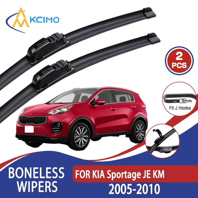 

For KIA Sportage JE KM 2005-2010 Car Wiper U-type Soft Rubber Boneless Wiper HD Quiet Durable Automotive Wiper 24"+16"