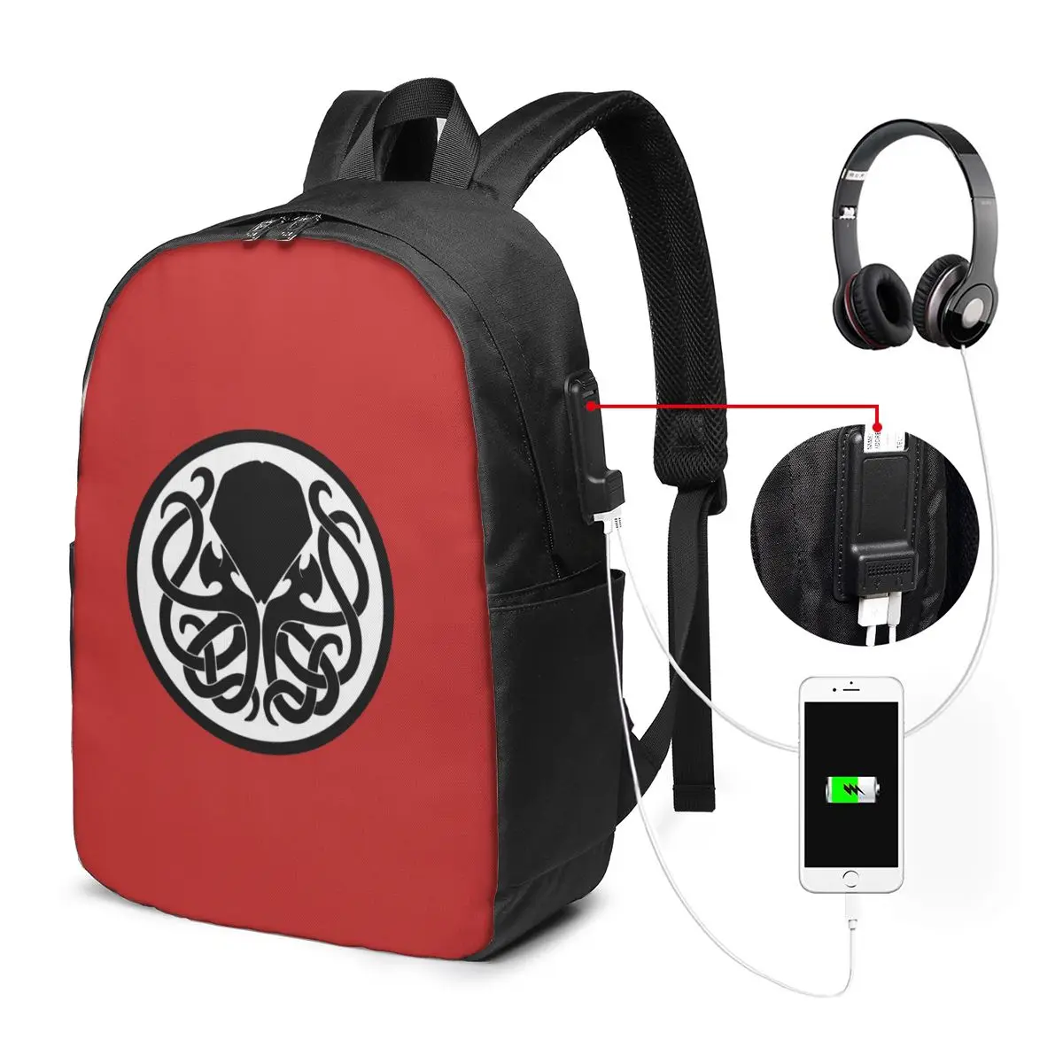Cthulhu Monster Fantasy Ar Backpack Travel Notebook Bag Computer College Student School Bag Laptop Shoulder Bags for Men Women