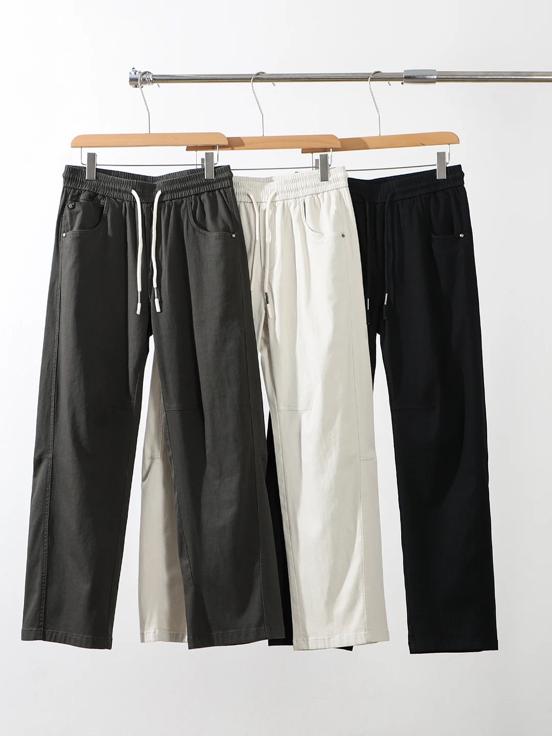 Men's Casual Loose Straight Leg Cotton Blend Workwear Pants Vintage Gingham Pattern Lightweight Spring Summer Trousers