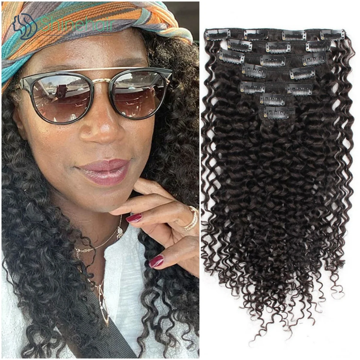 Curly Clip in Hair Bundels No Weft for Women 100% Real Human Hair Natural Black Hair Bundels Colored Brazilian Remy Hair