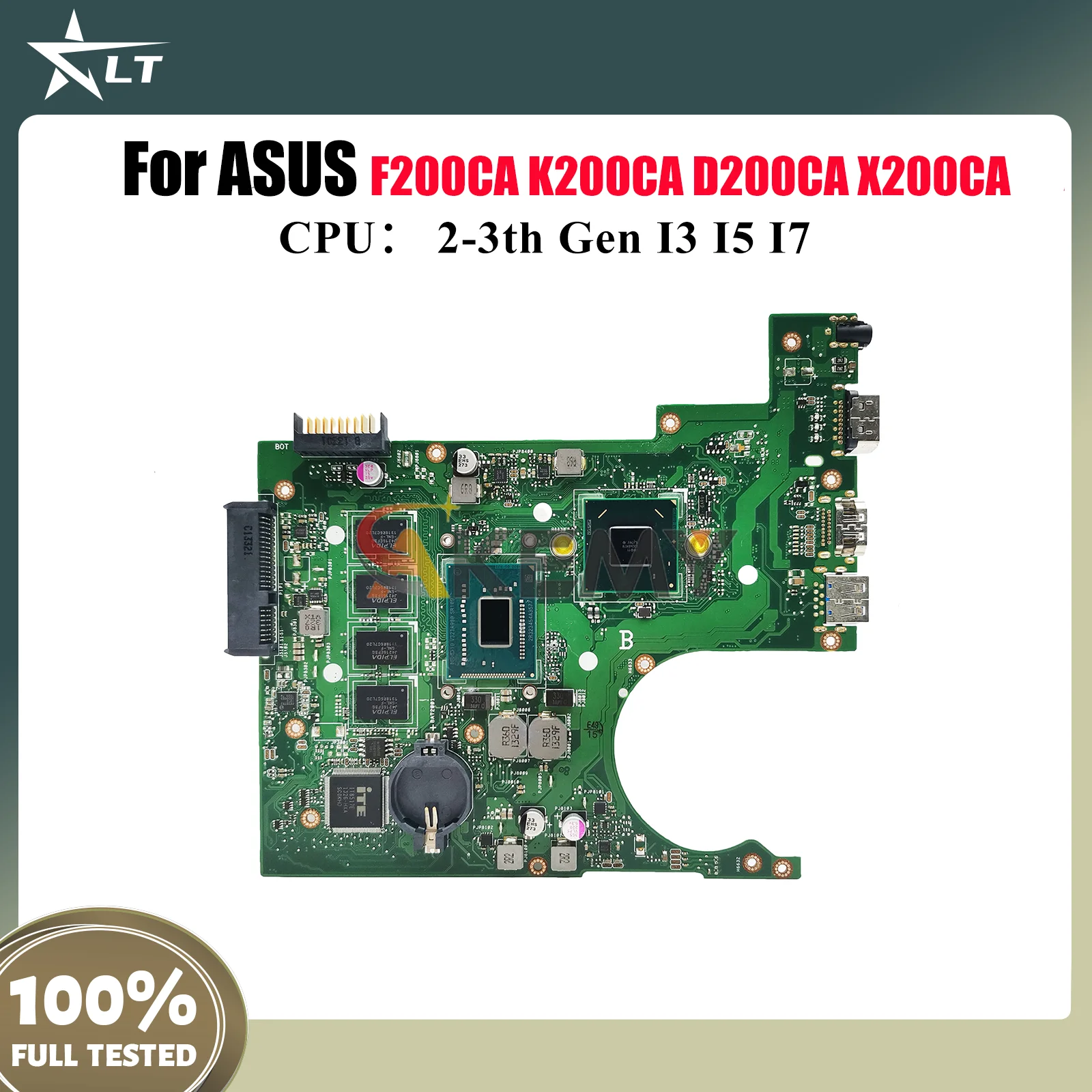 

X200CA Laptop Motherboard For ASUS VivoBook K200CA X200C F200CA D200CA X200CA Notebook Mainboard With I3 I5 I7 CPU 100% tests OK