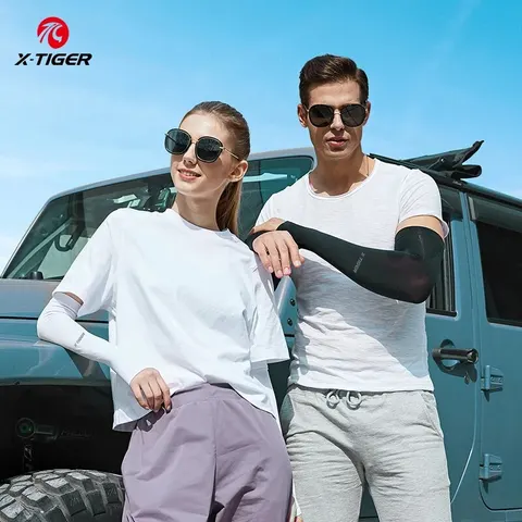 Нарукавники X-TIGER из охлаждающей ткани, белые/черные — детальный вид товара