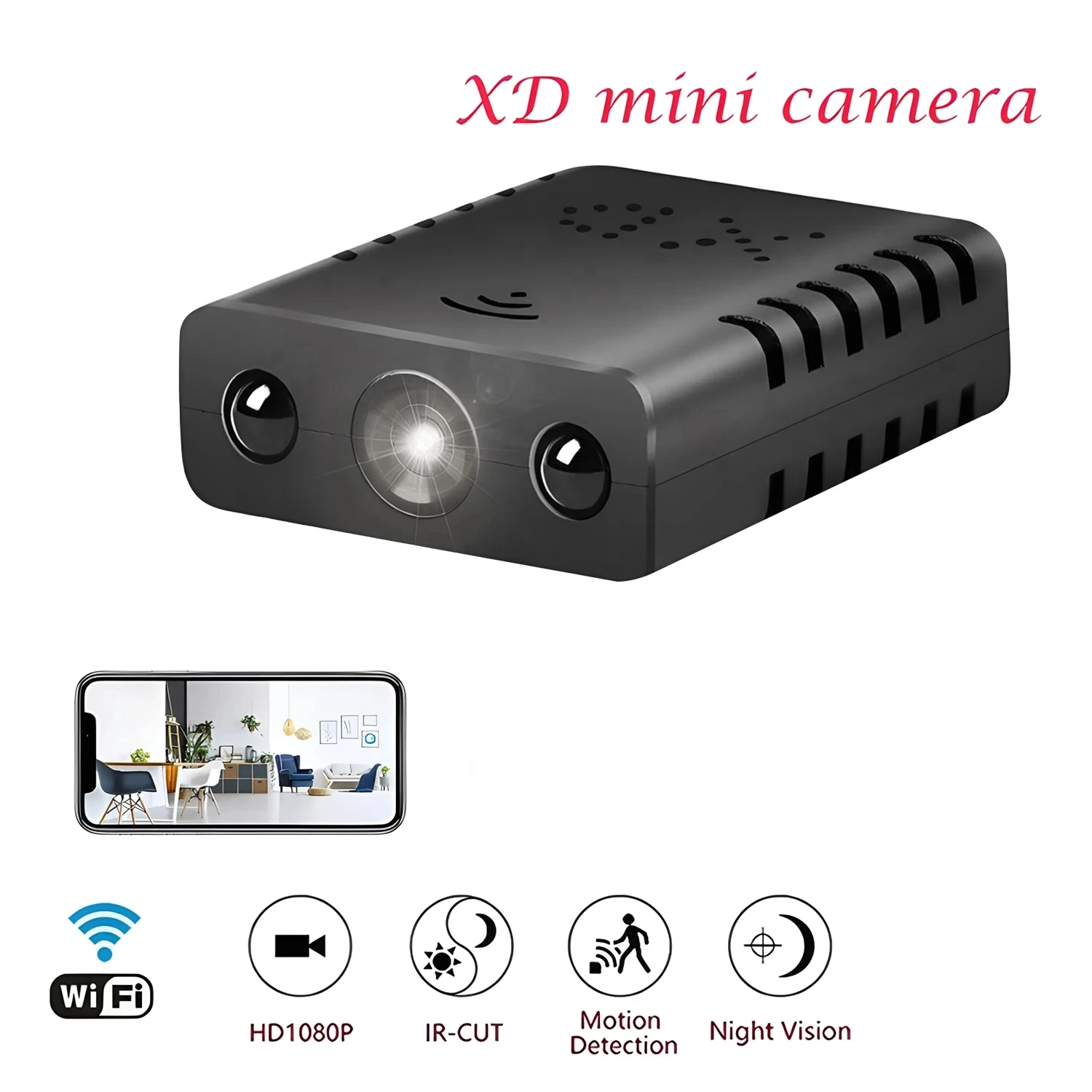 2.4G WiFi XD Smart Camcorder HD 1080P Mini Camera Smallest Mini Camcorder Micro Camera Suport max 128GB TF Card