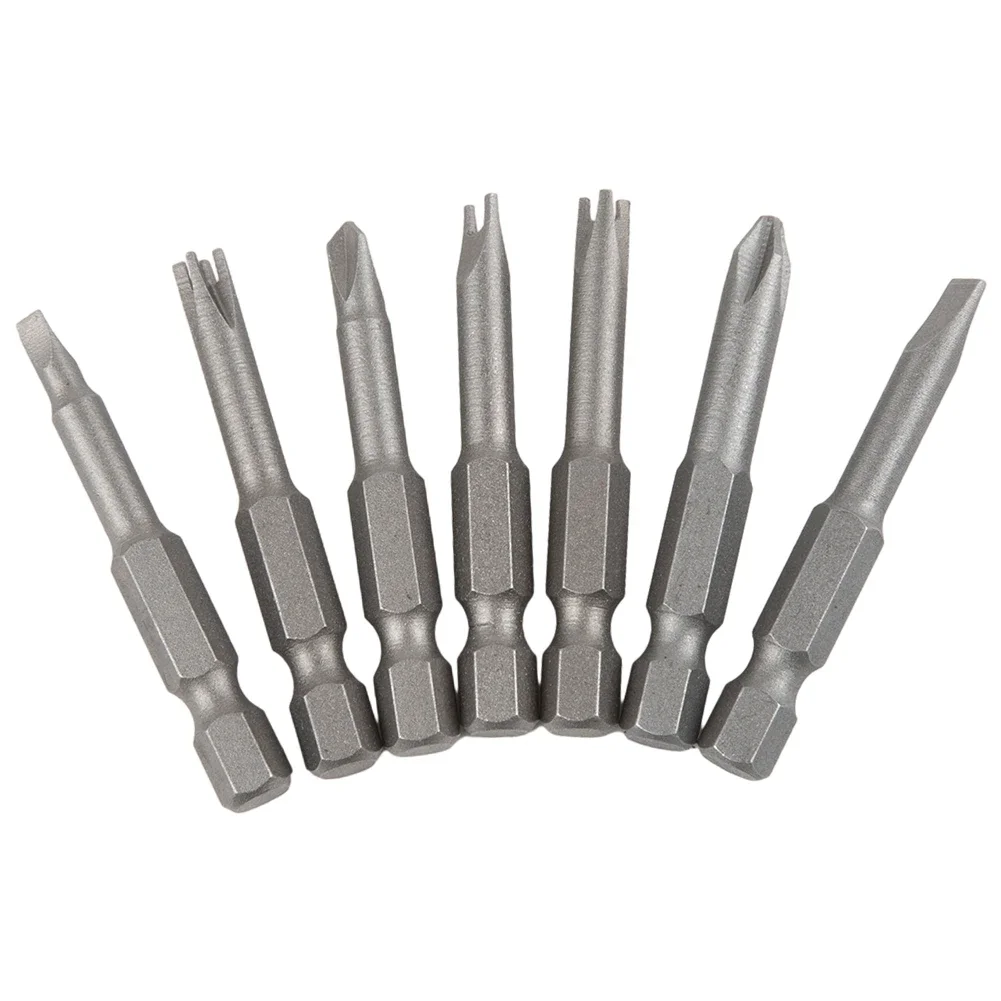 Kruiskopschroevendraaier Bits Schroevendraaier Bits Set Grey Ph2 U Y-Vorm 7 Stks/set Gelegeerd Stalen Binnenste Kruisschroevendraaier