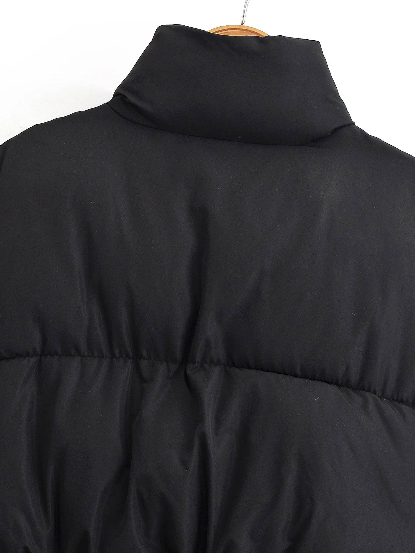 DEEABAE Autumn new women's clothing simple casual stand up collar long sleeved zipper splicing short cotton jacket